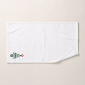 キュートクリスマスピースツリーカスタムイニシャルホワイト バスタオルセット (ハンドタオル)