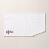 キュートクリスマスピースツリーカスタムイニシャルホワイト バスタオルセット (ハンドタオル)