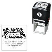 キュートクリスマスファミリー名差出人住所 セルフインキングスタンプ (インサイチュ)