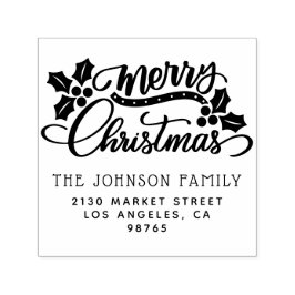 キュートクリスマスファミリー名差出人住所 セルフインキングスタンプ