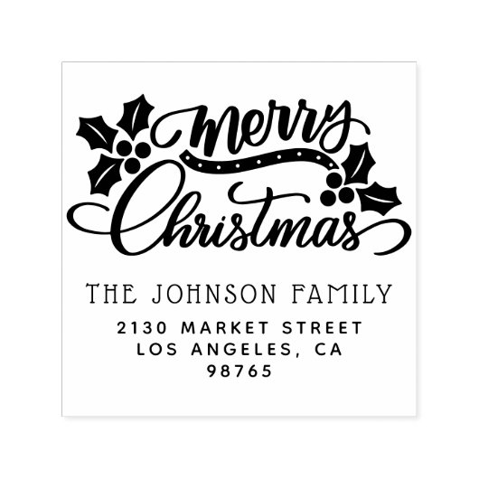 キュートクリスマスファミリー名差出人住所 セルフインキングスタンプ (デザイン)