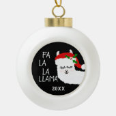 キュートクリスマスファラララマホワイトレッド セラミックボールオーナメント (正面)