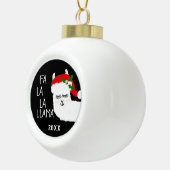 キュートクリスマスファラララマホワイトレッド セラミックボールオーナメント (右)