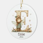 キュートクリスマスフェアリーイニシャルパーソナライズされたホリデイ セラミックオーナメント (左)