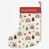 キュートクリスマスフェスティバルレインボーズホリデーズネーム スモールクリスマスストッキング (裏面)