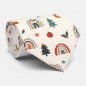 キュートクリスマスフェスティバルレインボーズホリデーズパターン ネクタイ (ロール)