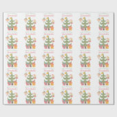 キュートクリスマスフェリーズ名前をカスタムする ラッピングペーパー (フラット)