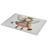 キュートクリスマスフォークアートエンジェル カッティングボード (角)