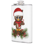 キュートクリスマスフクロウオンパインブランチフラスコ フラスク (左)