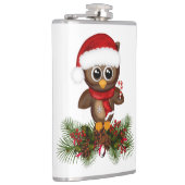 キュートクリスマスフクロウオンパインブランチフラスコ フラスク (右)