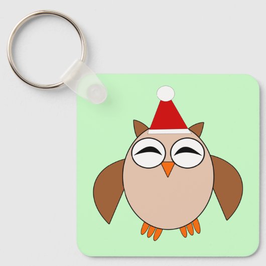 キュートクリスマスフクロウカスタムル キーホルダー (正面)