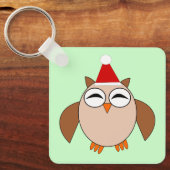キュートクリスマスフクロウカスタムル キーホルダー (正面)
