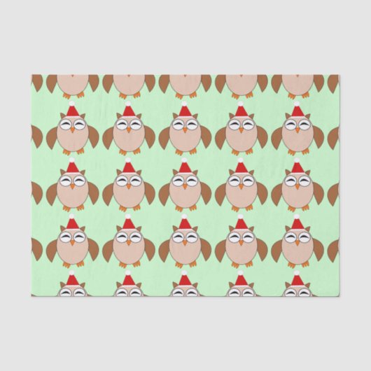 キュートクリスマスフクロウティッシュペーパー 薄葉紙 (正面)