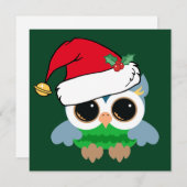 キュートクリスマスフクロウホリデーカード シーズンカード (正面/裏面)