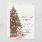 キュートクリスマスブライトホリデーパーティークリスマスベーク 招待状 (正面)