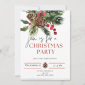 キュートクリスマスブライトホリデーパーティークリスマスベーク 招待状 (正面)