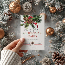 キュートクリスマスブライトホリデーパーティークリスマスベーク 招待状