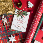 キュートクリスマスブライトホリデーパーティークリスマスベーク 招待状