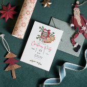 キュートクリスマスブライトホリデーパーティークリスマスベーク 招待状