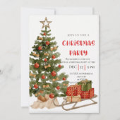 キュートクリスマスブライトホリデーパーティークリスマスベーク 招待状 (正面)