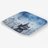 キュートクリスマスブラックキャットフェスティバルホリデー ペーパープレート (傾斜あり)