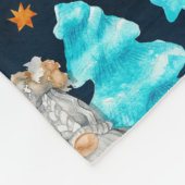 キュートクリスマスブルーススカンジナビア格言 フリースブランケット (角)