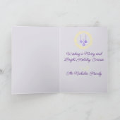 キュートクリスマスプンパーソナライズされたホリデーカード サンキューカード (内部)