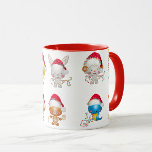 キュートクリスマスベビーアニマルクリスマスハットホリデーコーヒー マグカップ