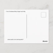 キュートクリスマスベビーエンジェル&ホリー ポストカード (裏面)