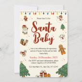 キュートクリスマスベビーシャワー招待状 招待状 (正面)