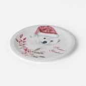 キュートクリスマスベビーホッキョクグマ ペーパープレート (アングル)