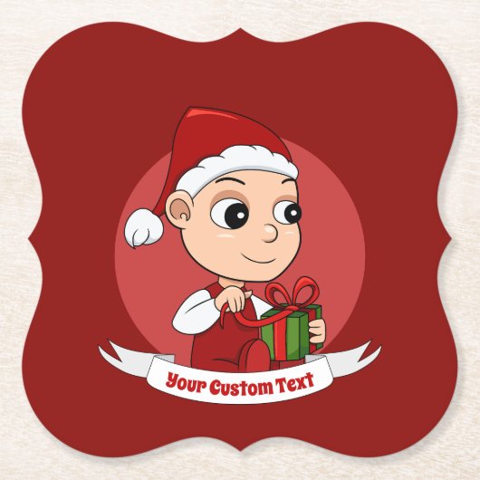 キュートクリスマスベビー漫画紙コースター ペーパーコースター (正面)