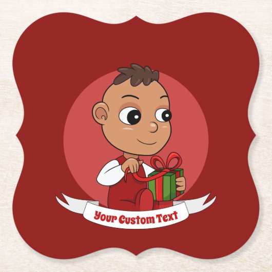 キュートクリスマスベビー漫画紙コースター ペーパーコースター (正面)