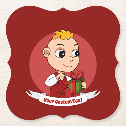 キュートクリスマスベビー漫画紙コースター ペーパーコースター (正面)