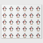 キュートクリスマスペンギンクリスマスホリデーレッドスカーフ ラッピングペーパー (フラット)