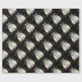 キュートクリスマスペンギン休日応援キラキラ光 ラッピングペーパー (フラット)