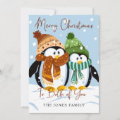 キュートクリスマスペンギン冬のホリデーカード シーズンカード (正面)