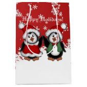 キュートクリスマスペンギン抱き枕 ミディアムペーパーバッグ (正面)