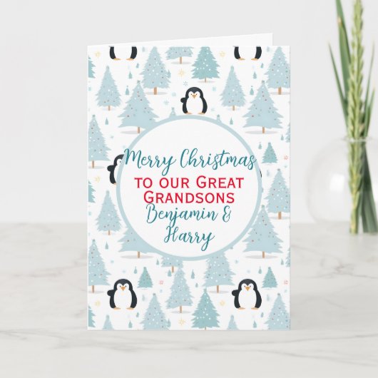 キュートクリスマスペンギン素晴らし孫 シーズンカード (正面)