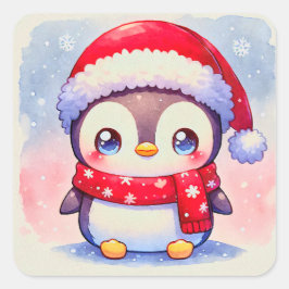 キュートクリスマスペンギン スクエアシール