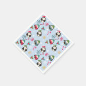 キュートクリスマスペンギン スタンダードカクテルナプキン (角)