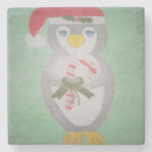 キュートクリスマスペンギン ストーンコースター (正面)