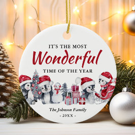 キュートクリスマスペンギン セラミックオーナメント