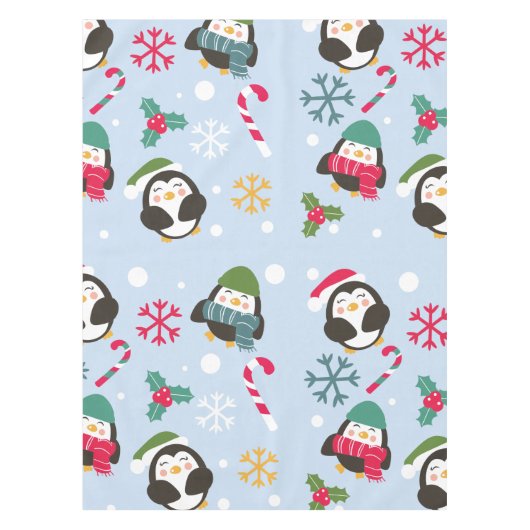 キュートクリスマスペンギン テーブルクロス (正面)
