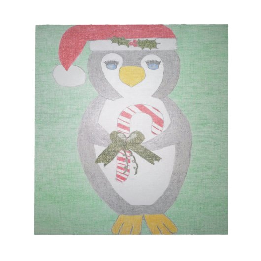 キュートクリスマスペンギン ノートパッド (正面)