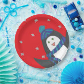 キュートクリスマスペンギン ペーパープレート (パーティー)