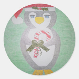 キュートクリスマスペンギン ラウンドシール