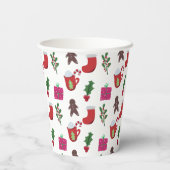 キュートクリスマスホットチョコレート冬の休日 紙コップ (裏面)