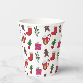キュートクリスマスホットチョコレート冬の休日 紙コップ