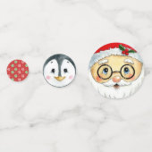 キュートクリスマスホリデーウォーターカラー顔サンタ コンフェッティ (正面)